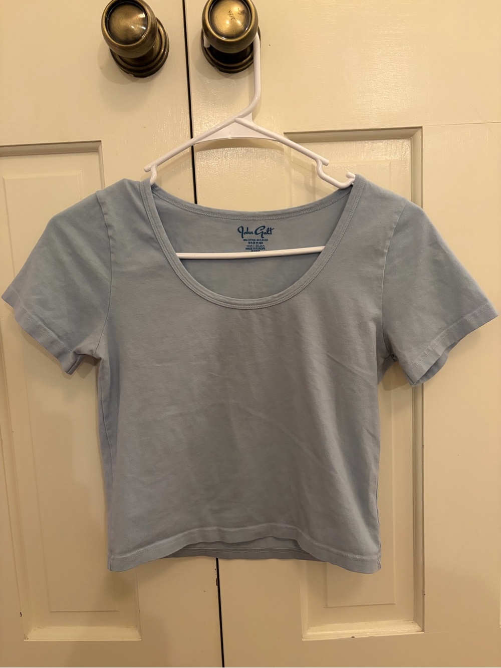 John Galt blue scoop neck top